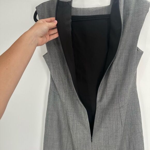 MM Lafleur Grey Sheath Dress High Neck Size 6 - Picture 4 of 8